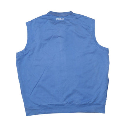 Ralph Lauren Polo Golf Men's Blue XL Sleeveless Full Zip Cotton Top