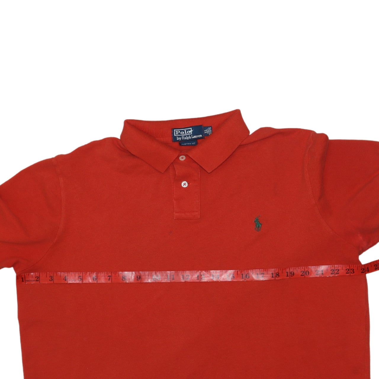 Ralph Lauren Men's Red Custom Fit Polo Shirt XL Cotton