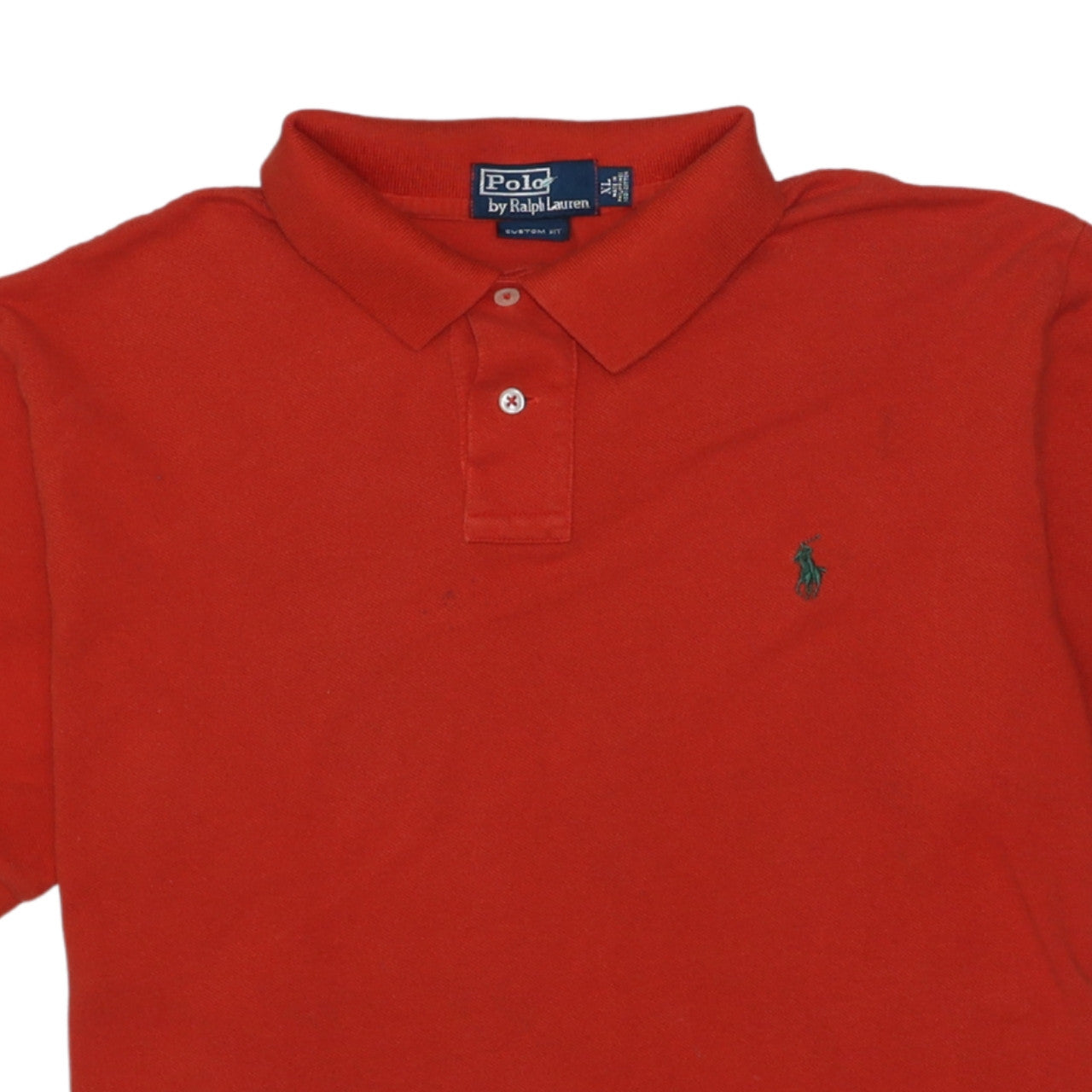 Ralph Lauren Men's Red Custom Fit Polo Shirt XL Cotton