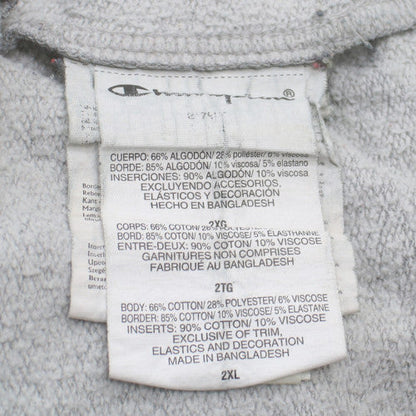 Champion Men's Grey 2XL Pullover Hoodie with Logo Print