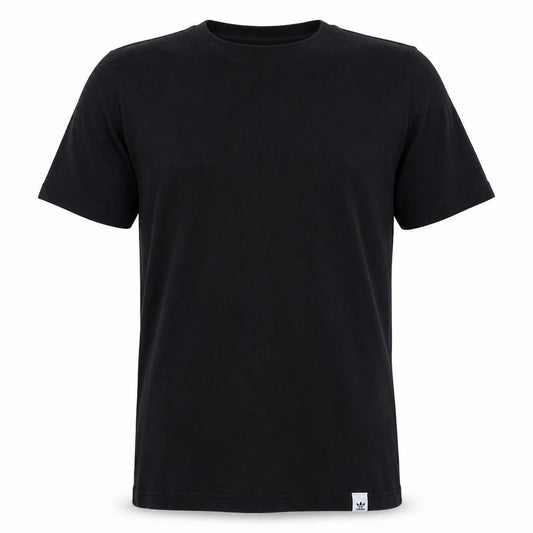 Adidas Men's Black Medium Basic Logo Short Sleeve Cotton T-Shirt