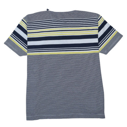 Nautica Men Blue Striped Short Sleeve Polo Shirt 2XL Cotton