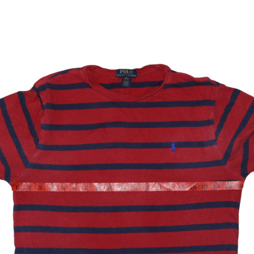 Polo Ralph Lauren Men's Red Blue Striped Long Sleeve Cotton Top XL