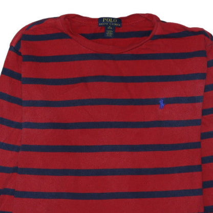 Polo Ralph Lauren Men's Red Blue Striped Long Sleeve Cotton Top XL