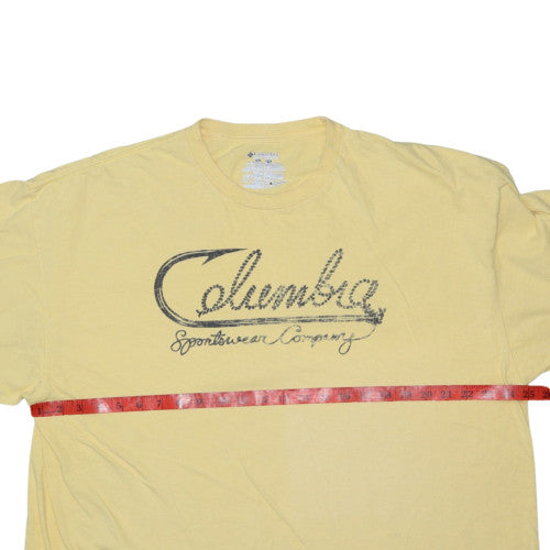 Columbia Men's Yellow Graphic Crew Neck Cotton T-Shirt XXL