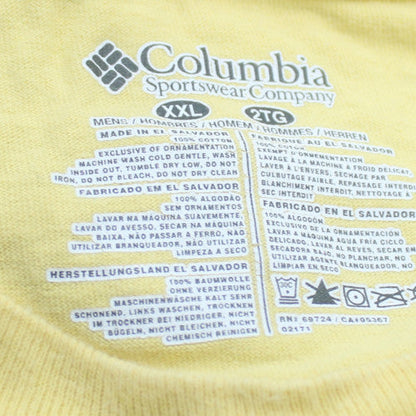 Columbia Men's Yellow Graphic Crew Neck Cotton T-Shirt XXL