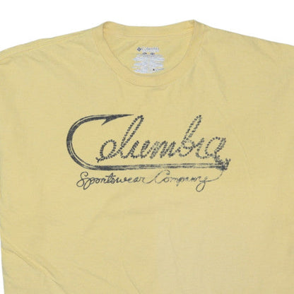 Columbia Men's Yellow Graphic Crew Neck Cotton T-Shirt XXL
