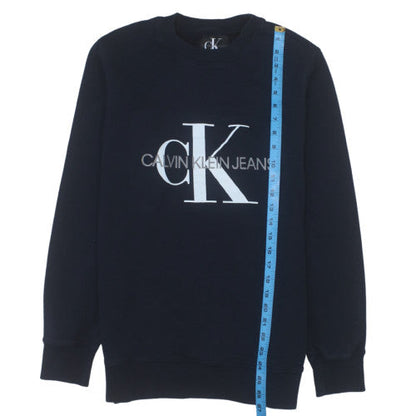 Calvin Klein Jeans Men's Blue Logo Crew Neck Sweatshirt M