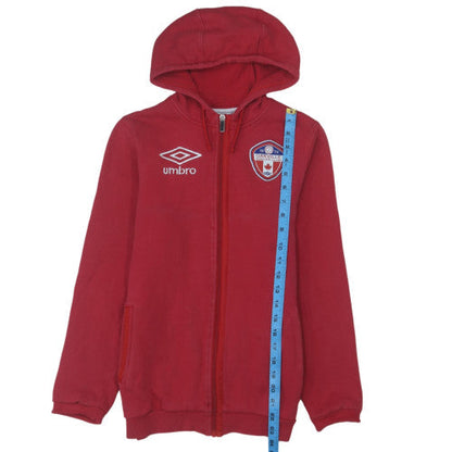 Umbro Boys Red Full Zip Hoodie 10 Years Cotton Oakville Soccer Club Logo