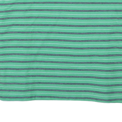 Chaps Men's Green Striped Cotton Polo Shirt XL Regular Fit