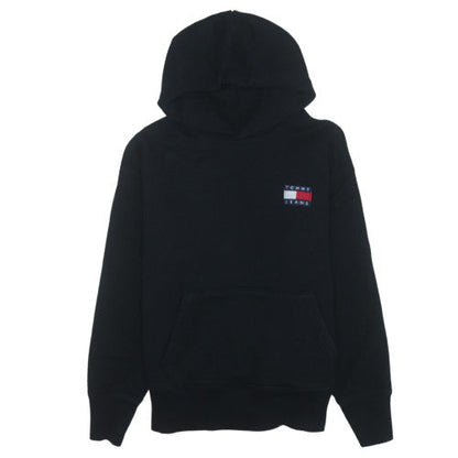 Tommy Jeans Men's Black Pullover Hoodie M Logo Fleece Sweatshirt