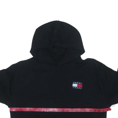 Tommy Jeans Men's Black Pullover Hoodie M Logo Fleece Sweatshirt