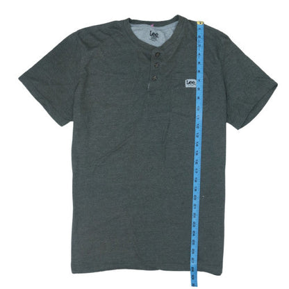 Lee Mens Grey Henley Short Sleeve T-Shirt Size XL Regular Fit
