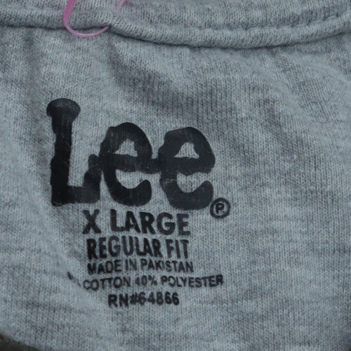 Lee Mens Grey Henley Short Sleeve T-Shirt Size XL Regular Fit
