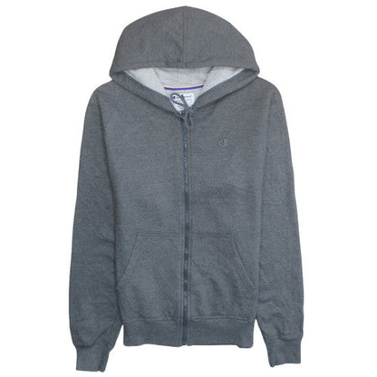 Champion Men’s Grey Full Zip Hoodie Fleece Regular Fit Size S