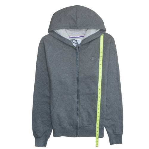Champion Men’s Grey Full Zip Hoodie Fleece Regular Fit Size S