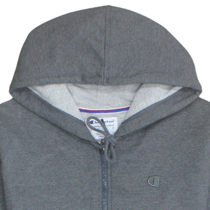 Champion Men’s Grey Full Zip Hoodie Fleece Regular Fit Size S