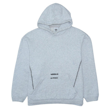Adidas Men's Grey Pullover Hoodie Medium Fleece Sportswear