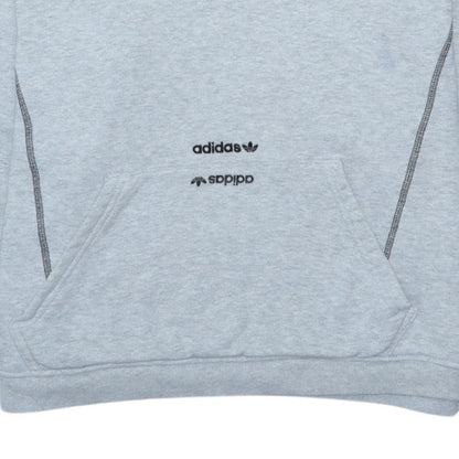 Adidas Men's Grey Pullover Hoodie Medium Fleece Sportswear
