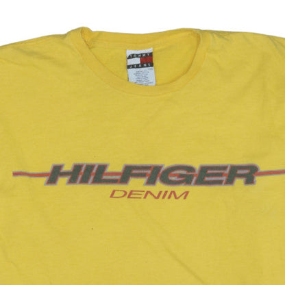 Tommy Jeans Men's Yellow Hilfiger Denim Cotton T-Shirt Size L