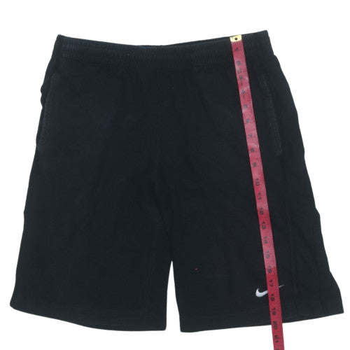 Nike Men Black Sweat Shorts M Elastic Waist Cotton Sportswear
