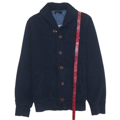 Fred Perry Men's Blue Collared Cotton Cardigan Size L