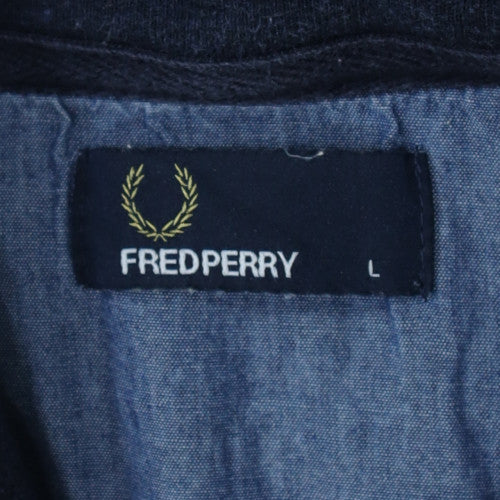 Fred Perry Men's Blue Collared Cotton Cardigan Size L