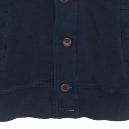 Fred Perry Men's Blue Collared Cotton Cardigan Size L