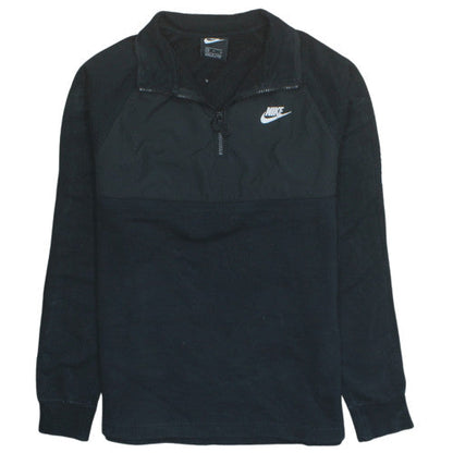 Nike Men's Black Half Zip Fleece Sweatshirt Size S Sports Style