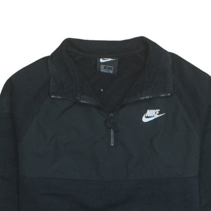Nike Men's Black Half Zip Fleece Sweatshirt Size S Sports Style