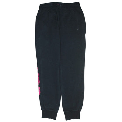 adidas Womens Black Jogger Trousers Size M Logo Fleece Activewear