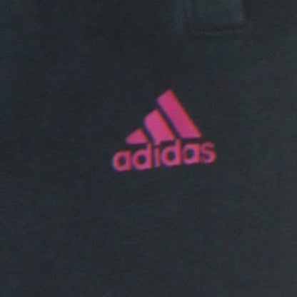 adidas Womens Black Jogger Trousers Size M Logo Fleece Activewear