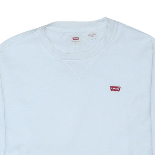 Levi's Men's White Crew Neck Cotton Pullover Sweatshirt Size S