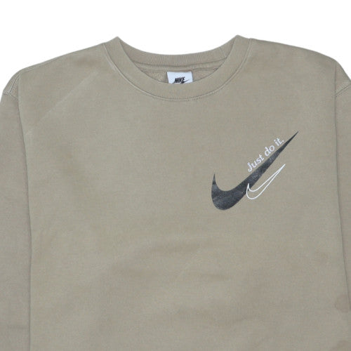 Nike Men's Beige Pullover Sweatshirt M Crew Neck Fleece