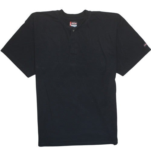Dickies Men's 3XL Black Henley Short Sleeve Cotton T-Shirt