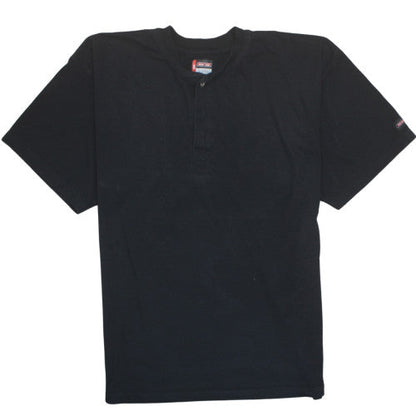 Dickies Men's 3XL Black Henley Short Sleeve Cotton T-Shirt