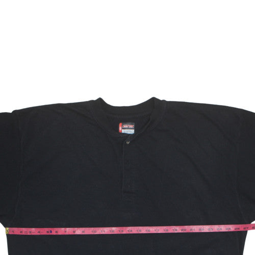 Dickies Men's 3XL Black Henley Short Sleeve Cotton T-Shirt