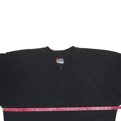 Dickies Men's 3XL Black Henley Short Sleeve Cotton T-Shirt
