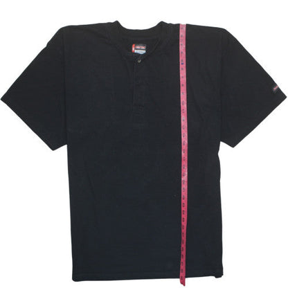 Dickies Men's 3XL Black Henley Short Sleeve Cotton T-Shirt