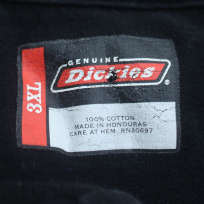 Dickies Men's 3XL Black Henley Short Sleeve Cotton T-Shirt