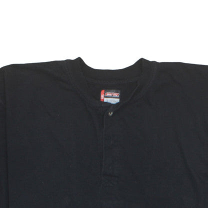 Dickies Men's 3XL Black Henley Short Sleeve Cotton T-Shirt
