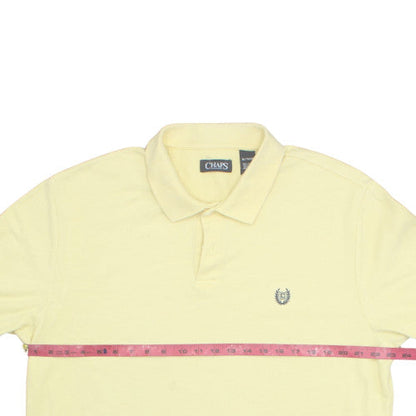 Chaps Men's Yellow Cotton Short Sleeve Polo Shirt Size M