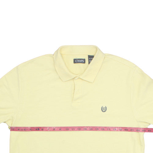 Chaps Men's Yellow Cotton Short Sleeve Polo Shirt Size M