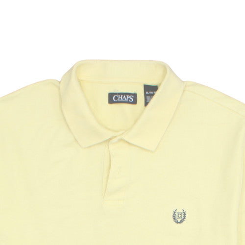Chaps Men's Yellow Cotton Short Sleeve Polo Shirt Size M