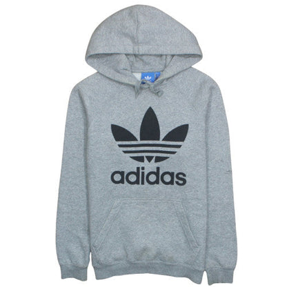 Adidas Men's Grey Pullover Hoodie M Regular Fit Sports Fleece