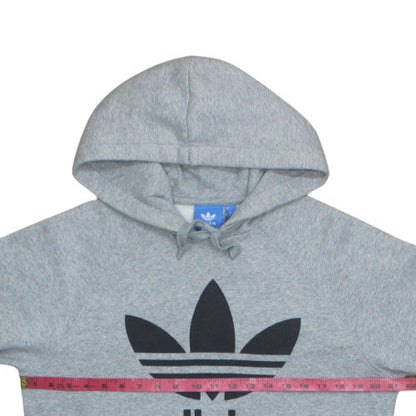 Adidas Men's Grey Pullover Hoodie M Regular Fit Sports Fleece