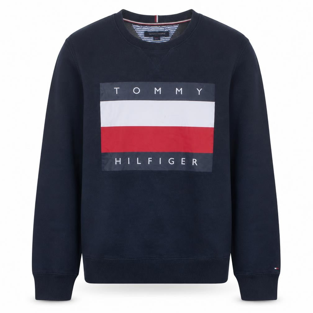 Tommy Hilfiger Men's Blue Logo Pullover Sweatshirt L