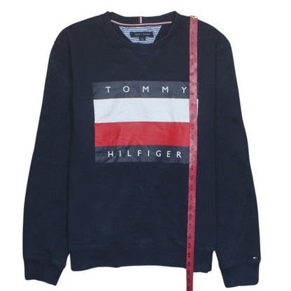 Tommy Hilfiger Men's Blue Logo Pullover Sweatshirt L
