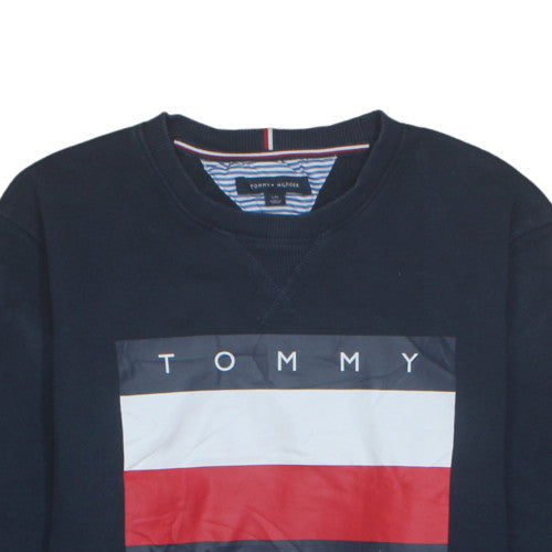Tommy Hilfiger Men's Blue Logo Pullover Sweatshirt L