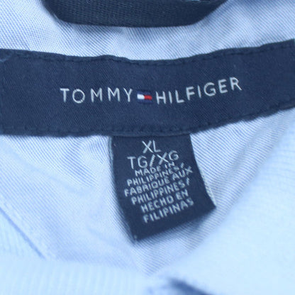 Tommy Hilfiger Men's Blue Striped Cotton Polo Shirt XL